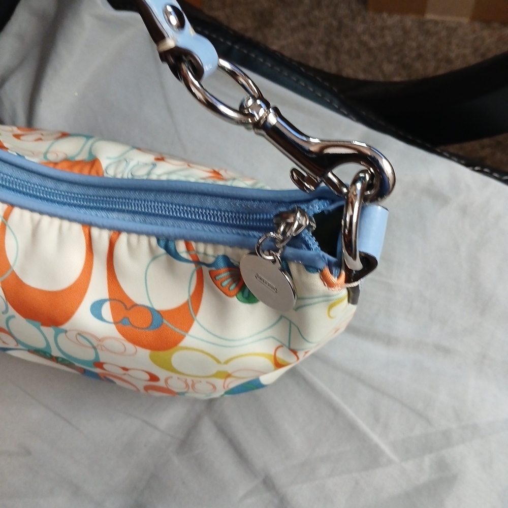 Colorful Coach Mini Bag/Wristlet With Matching Sun Visor - Picture 6 of 10